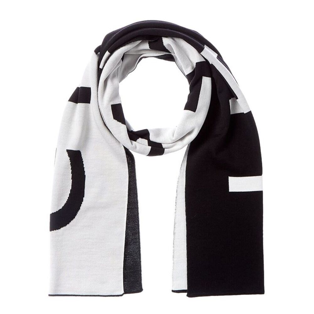 Givenchy Jacquard Wool Scarf, Black